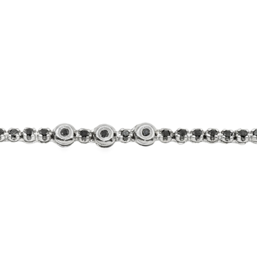 14k White Gold Black Diamond Tennis Chain 5.01 ctw